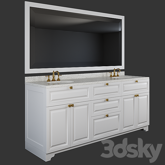 Toilet cabinet 3ds Max - thumbnail 2