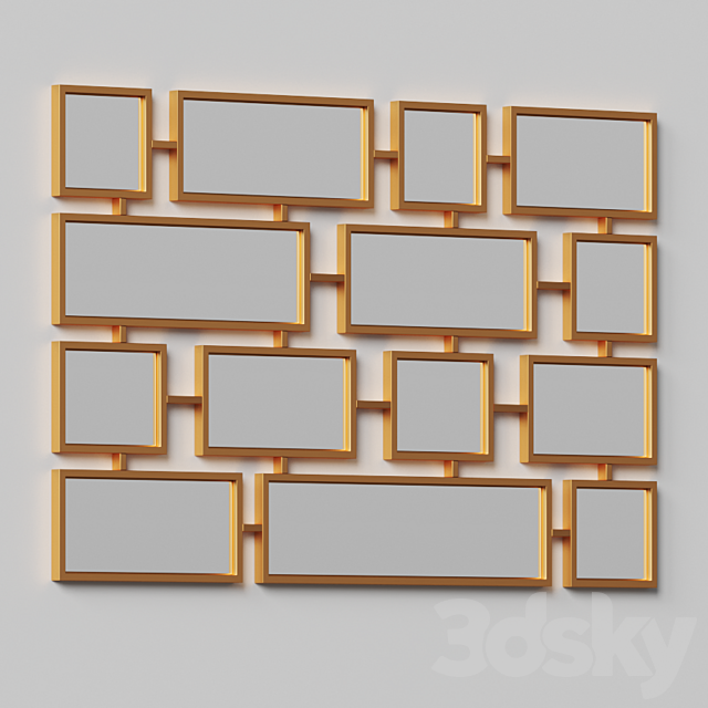 Rectangles Wall Mirror by Clear Home Design 3ds Max - thumbnail 2