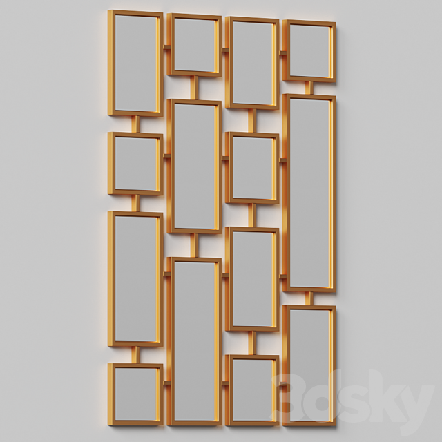 Rectangles Wall Mirror by Clear Home Design 3ds Max - thumbnail 3