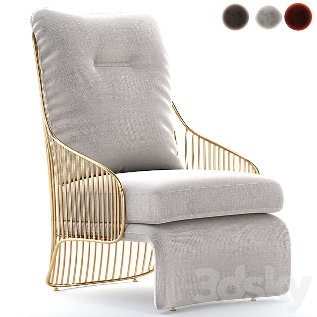 The_new_Minotti_armchair_designed_by_Rodolfo_Dordoni 3ds Max - thumbnail 2