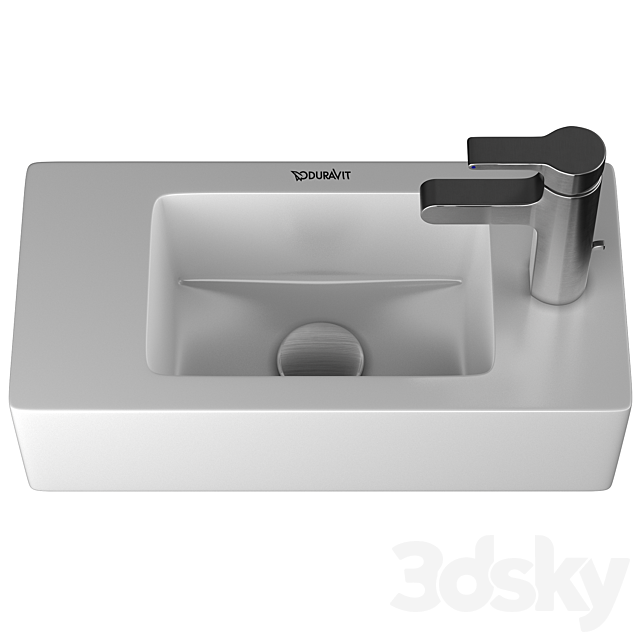 Mini sink Duravit Vero & mixer Jacob Delafon Singulier 3ds Max - thumbnail 2
