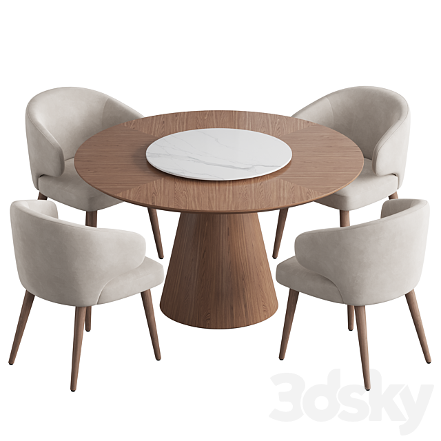 Angel Cerda table Aston chair 3ds Max - thumbnail 2