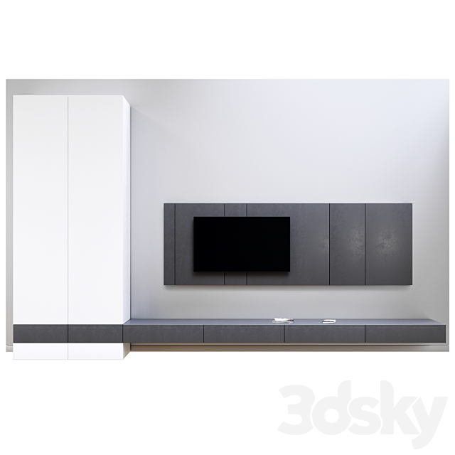Minimalism | TV set 3ds Max - thumbnail 2
