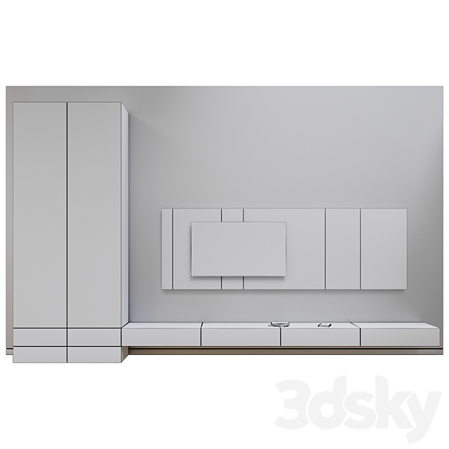 Minimalism | TV set 3ds Max - thumbnail 3