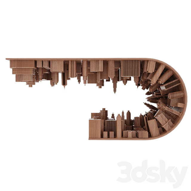 Wave city table 3ds Max - thumbnail 2