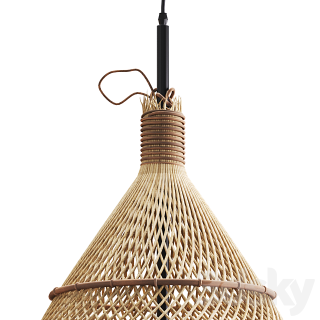 Rattan pendant lights 201 3ds Max - thumbnail 3