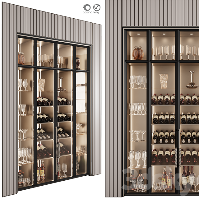 Сupboard with dishes My Design №27 3ds Max - thumbnail 2