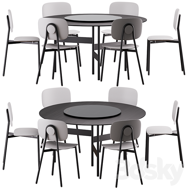 Dining set 03 3ds Max - thumbnail 3