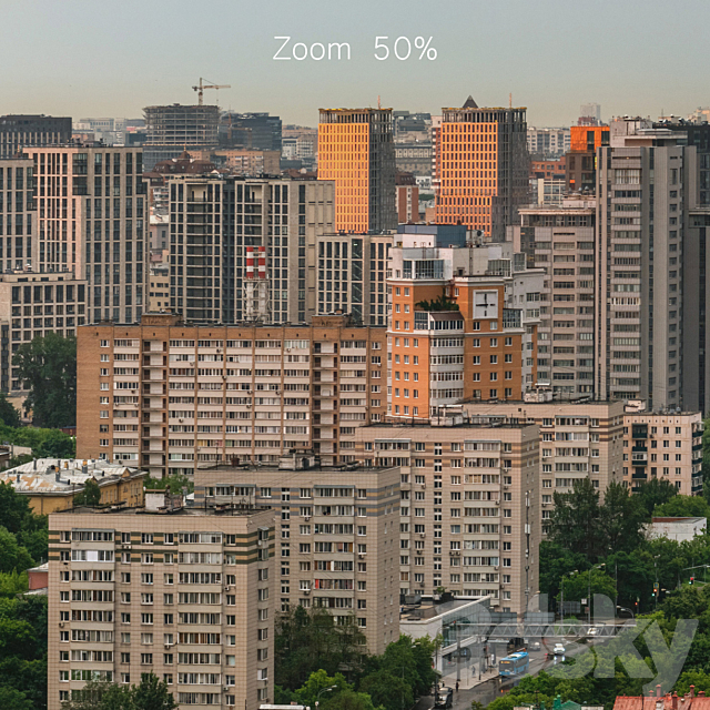 Panorama of Moscow from the flour mill passage 3ds Max - thumbnail 2