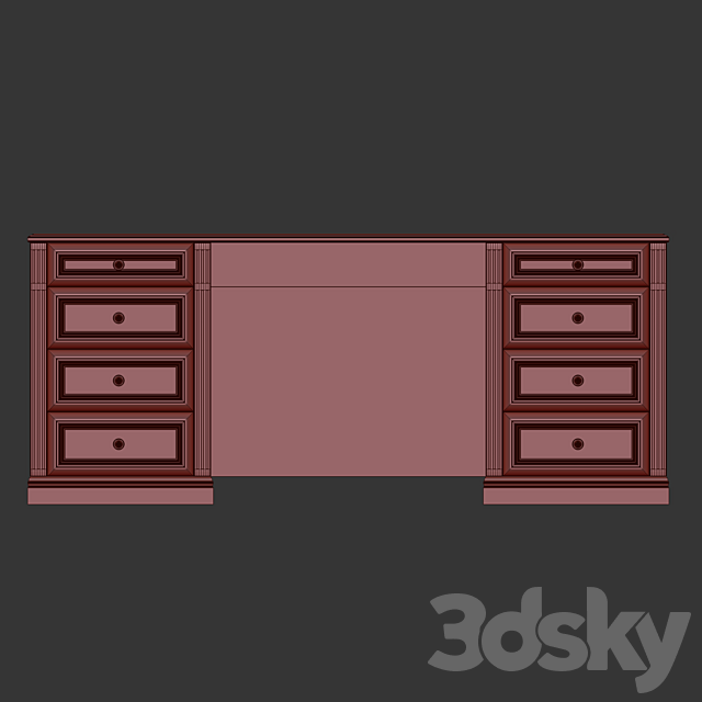 Cabinet furniture work table 3ds Max - thumbnail 2