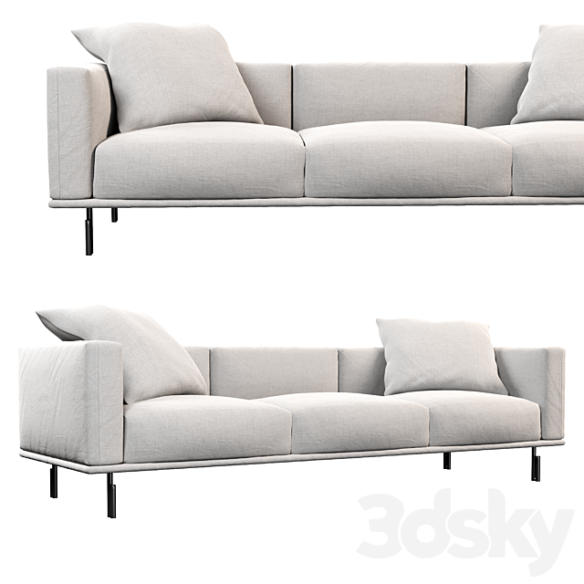 Binario sofa by Flou 2 seats 3ds Max - thumbnail 3