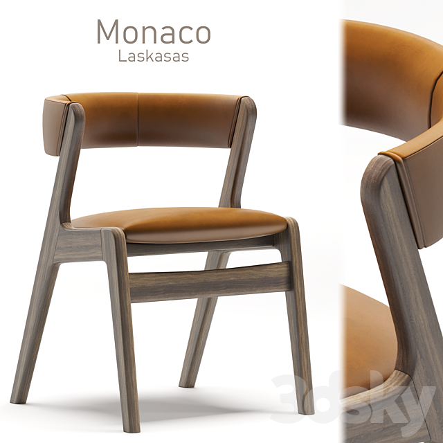 MONACO ash chair – Laskasas 3ds Max - thumbnail 2