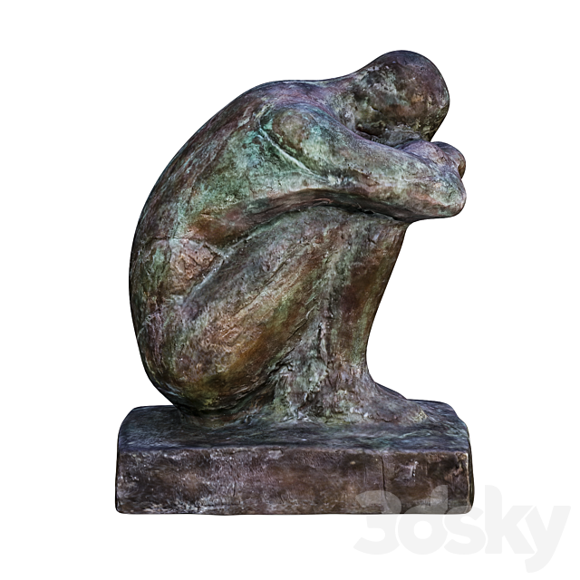 Sitting Man Sculpture 3ds Max - thumbnail 3