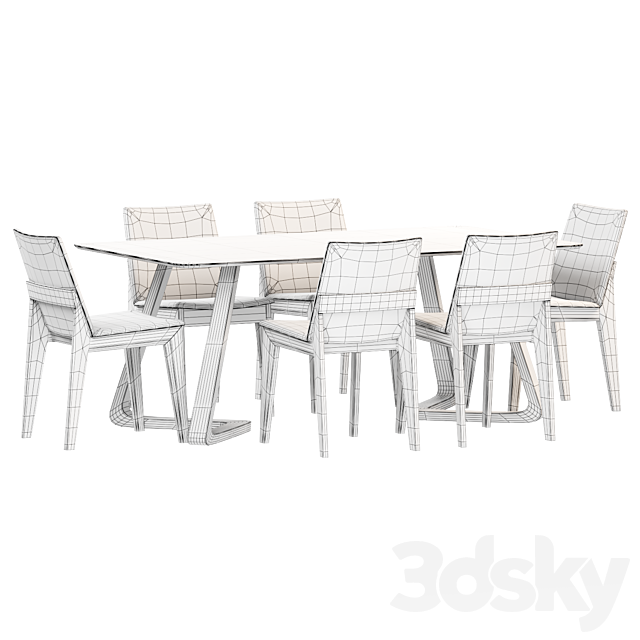 Dining set by scandinaviandesigns 3ds Max - thumbnail 2