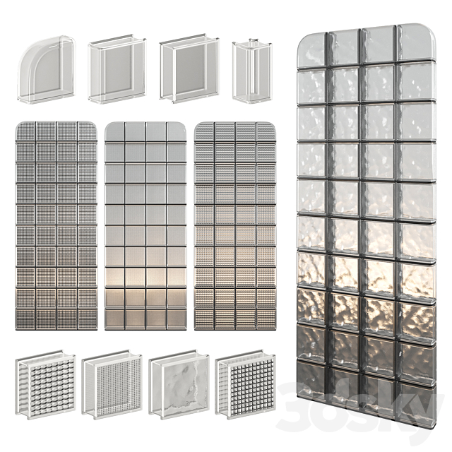 Glass Block Wall 08 3D Max - 3DMAXTER