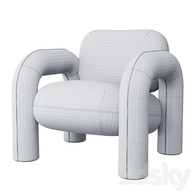 MADE armchair BOBO 3ds Max - thumbnail 3