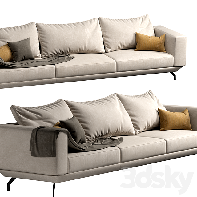 CORNER SOFA 3 sit place 3ds Max - thumbnail 2