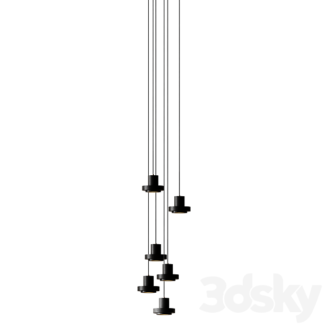 Terrazzo Flat Round Ceiling Lighting 3ds Max - thumbnail 3