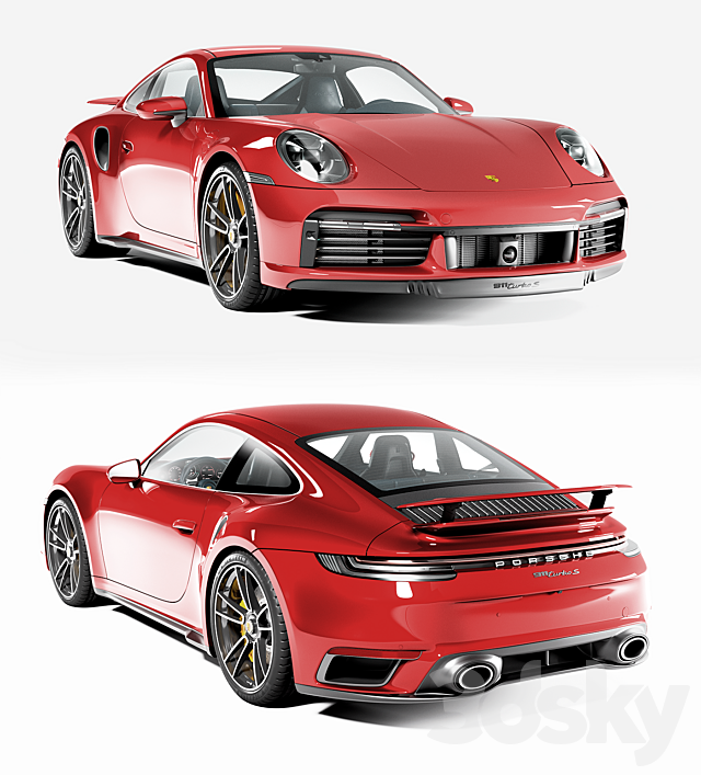 Porsche 911 Turbo S 3ds Max - thumbnail 2