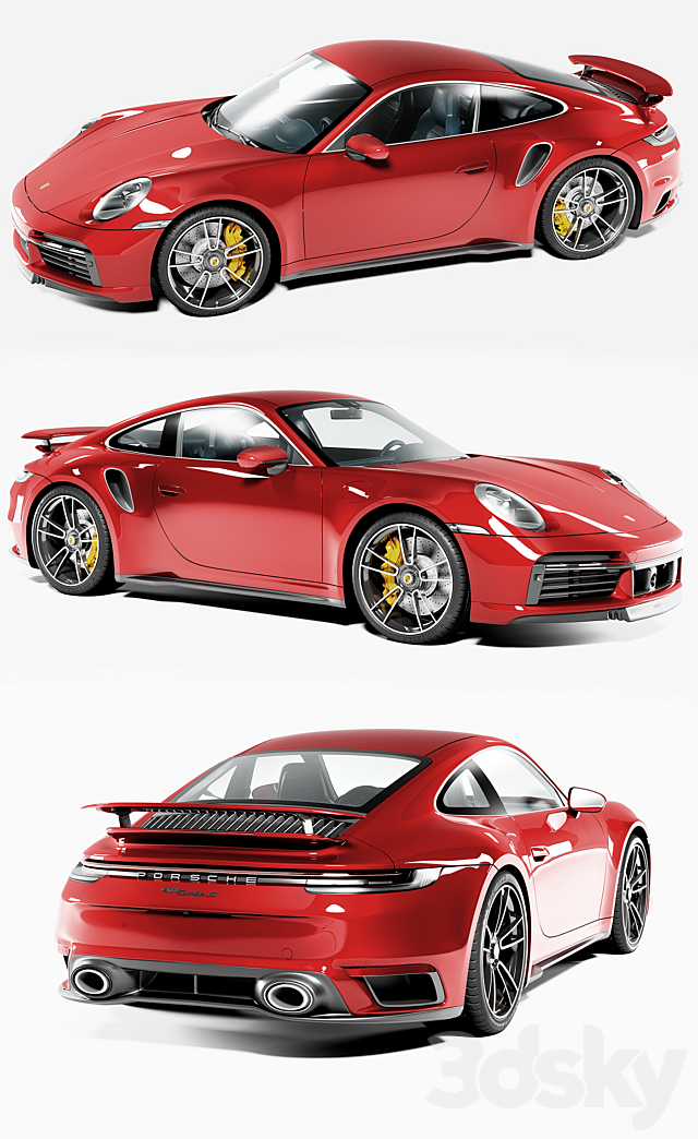 Porsche 911 Turbo S 3ds Max - thumbnail 3