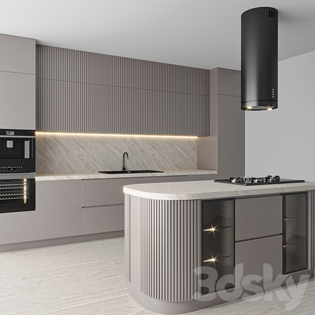 kitchen modern 50 3ds Max - thumbnail 2