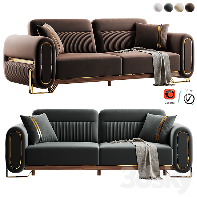 Rolex Sofa 3ds Max - thumbnail 3