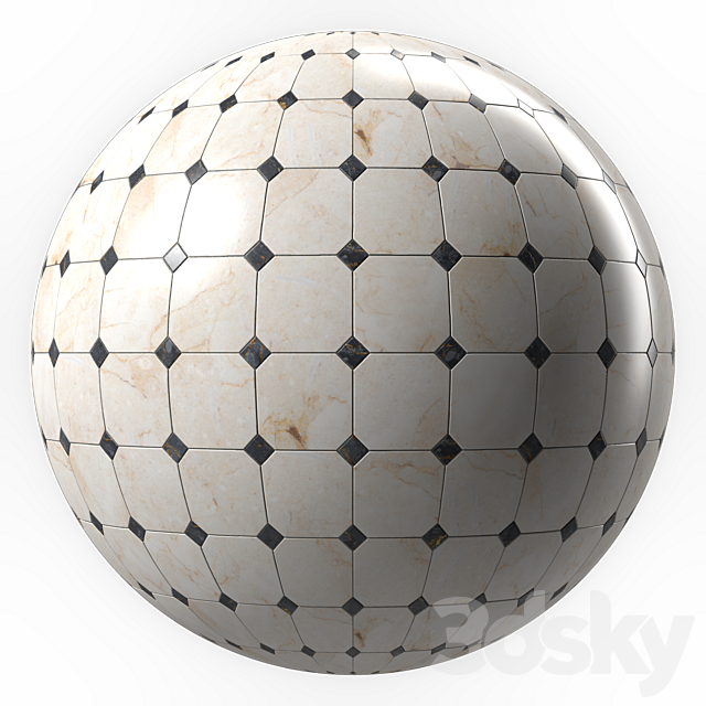 Marble Tile Materials 15- Marble Mixed by Stone – Pbr 4k Seamless 3ds Max - thumbnail 2