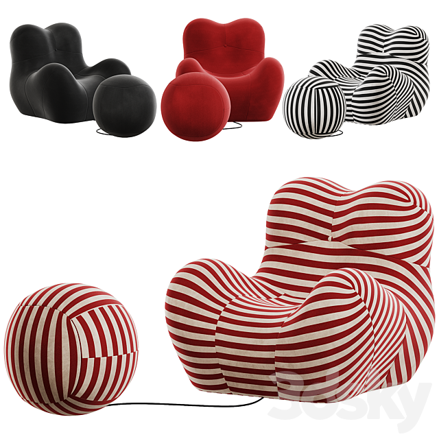 Serie Up 2000 armchair 3ds Max - thumbnail 2