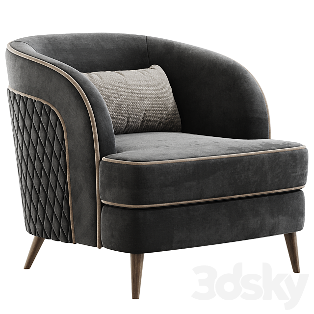 FH 7272 Boston Arm Chairs Pair 3ds Max - thumbnail 2