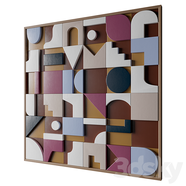 OLKA Mosaic #5 – Sculptural Wall Art 3ds Max - thumbnail 2