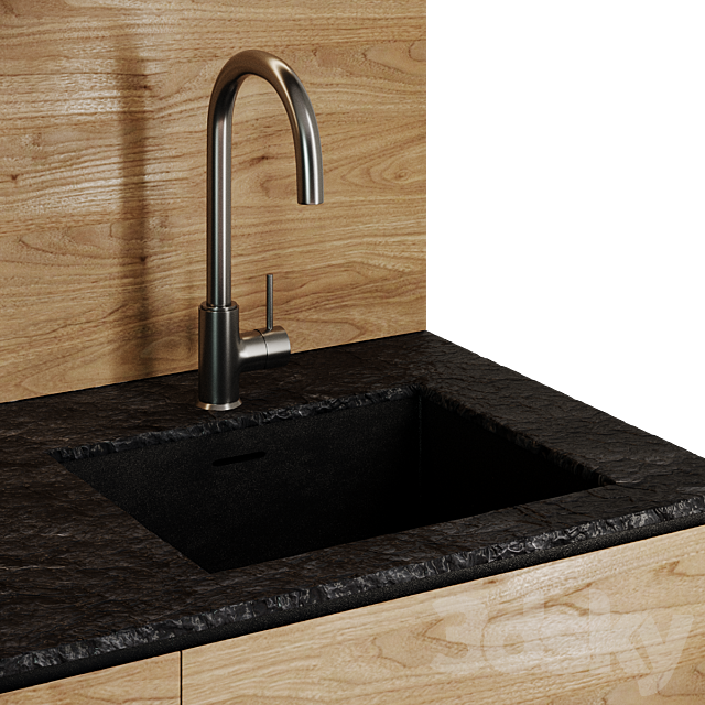 modern kitchen 3ds Max - thumbnail 2