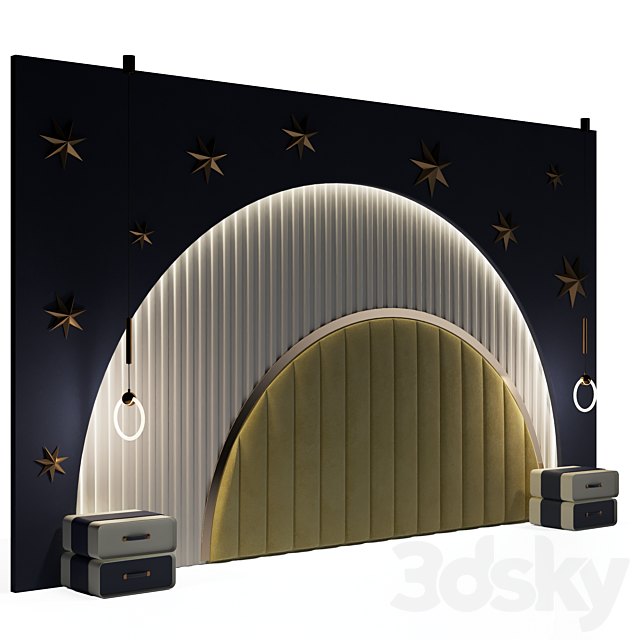 Headboard in nursery 01 3ds Max - thumbnail 2