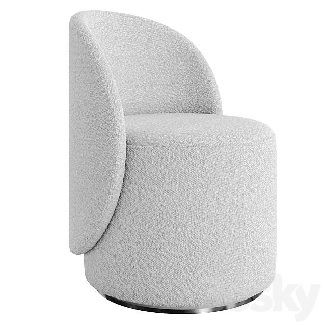 Round swivel chair NORDIC 3ds Max - thumbnail 2