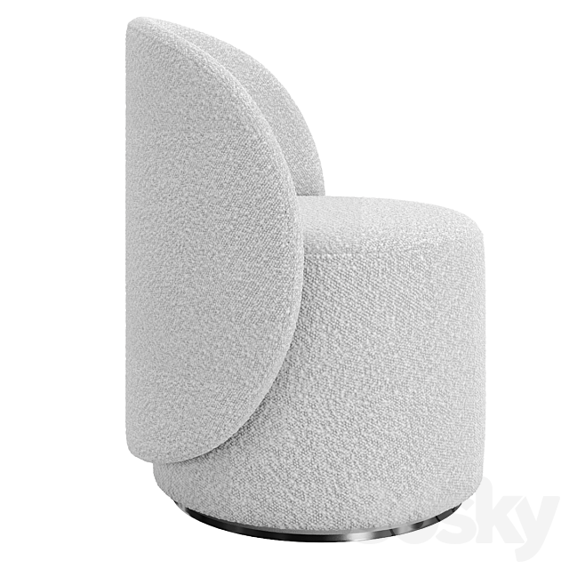 Round swivel chair NORDIC 3ds Max - thumbnail 3