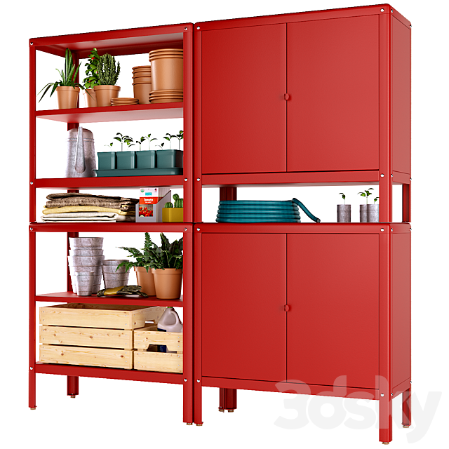 KOLBJORN Bookcase with 2 cabinets | IKEA 3ds Max - thumbnail 2