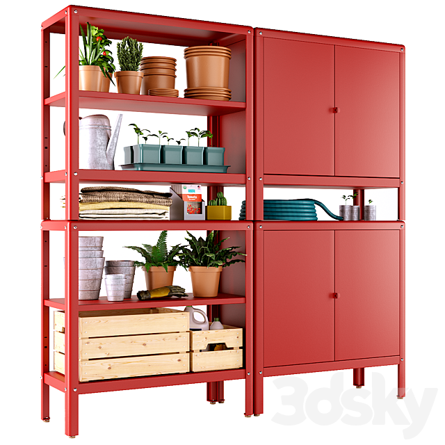 KOLBJORN Bookcase with 2 cabinets | IKEA 3ds Max - thumbnail 3