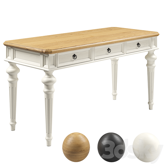 Desk Vintage 3ds Max - thumbnail 3