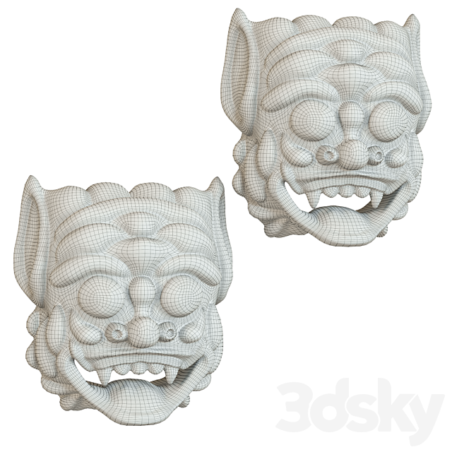 Balinese barong mask 3ds Max - thumbnail 2