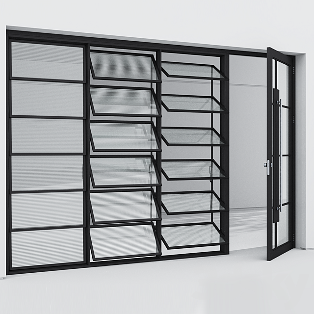 Aluminum door 323 3ds Max - thumbnail 2