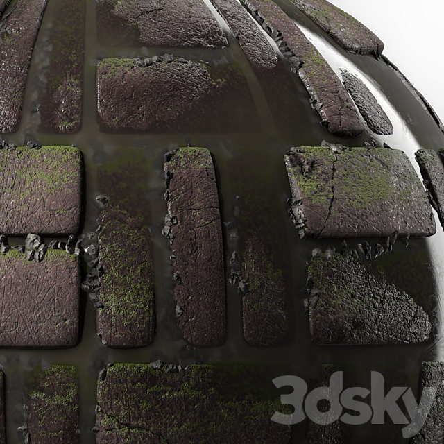 Pavement Materials 29- Slat Stone Paving By Gravel and Mud | Pbr 4k Seamless 3ds Max - thumbnail 3