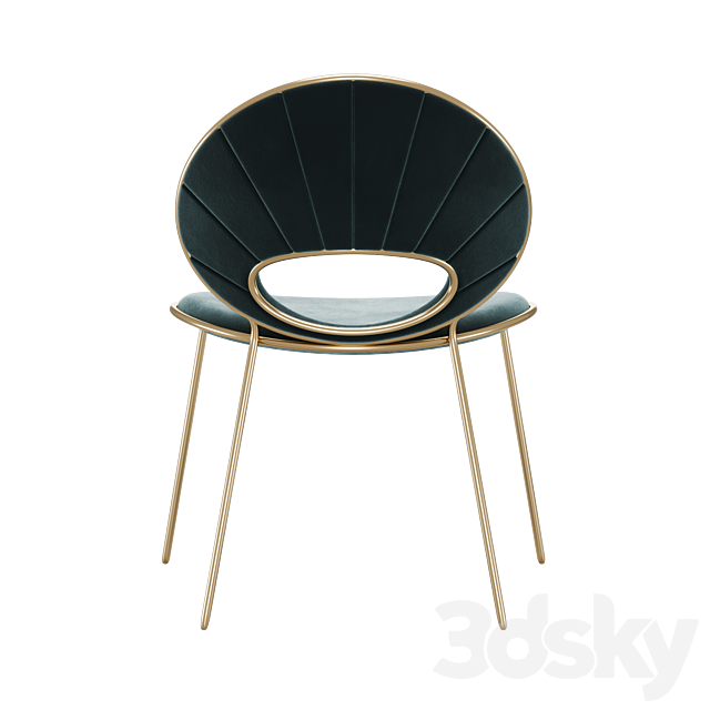 Black Pearl Dining Chair 3ds Max - thumbnail 3