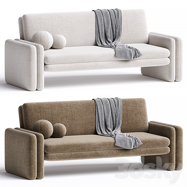 Kimora Sofa Knoll Natural 3ds Max - thumbnail 2