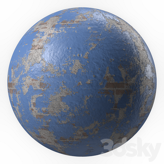 Plaster Materials 29- Painted Wall By Bricks sbsar | Pbr | 4k | seamless 3ds Max - thumbnail 2