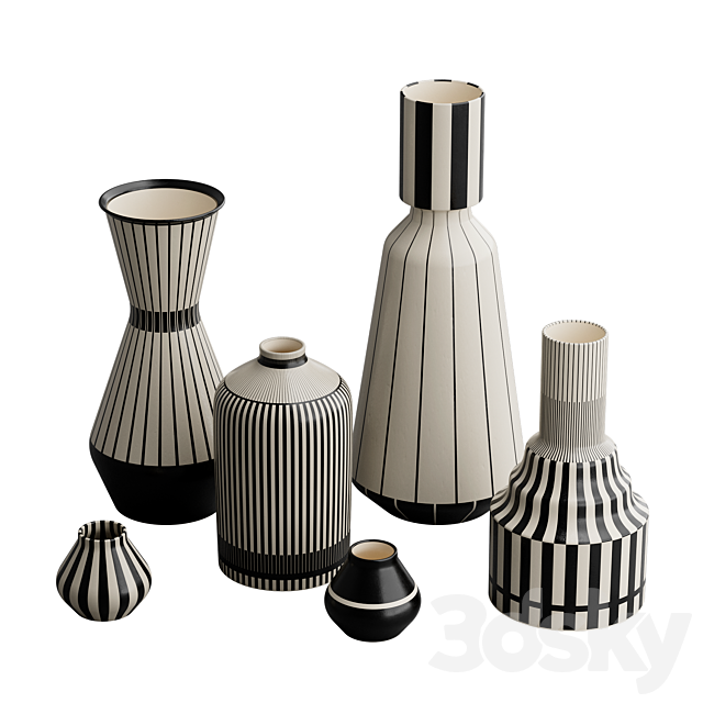 Vases set 3ds Max - thumbnail 2