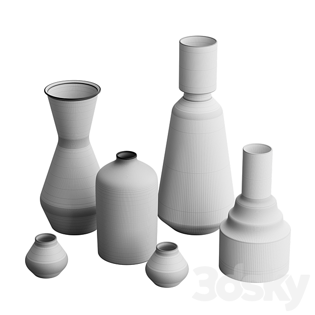 Vases set 3ds Max - thumbnail 3