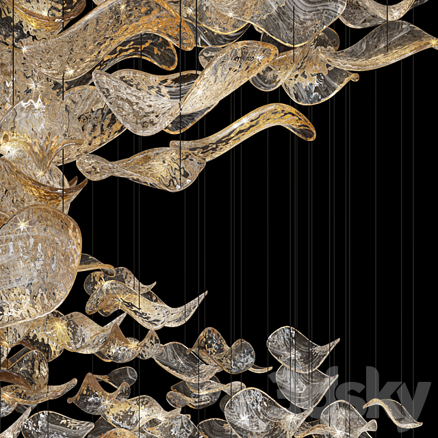 crystal pendant light 3ds Max - thumbnail 2