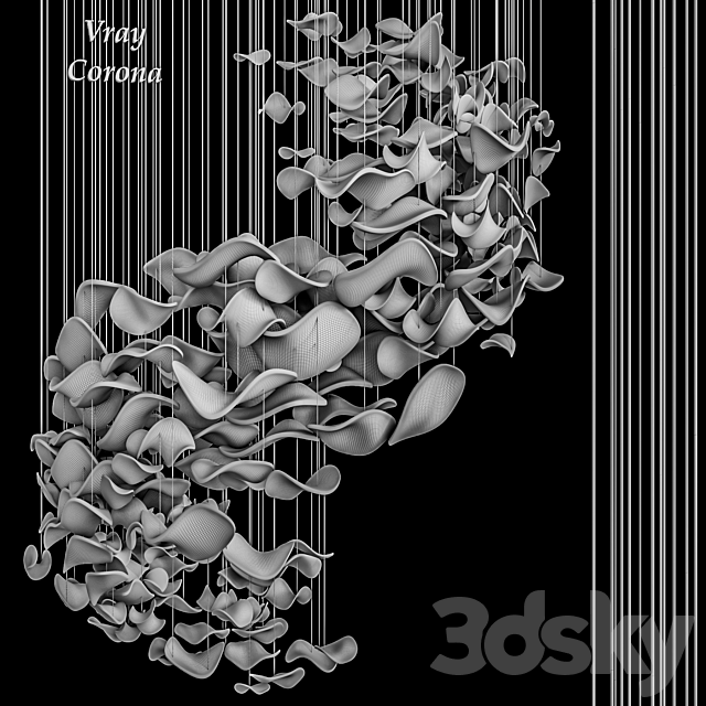 crystal pendant light 3ds Max - thumbnail 3