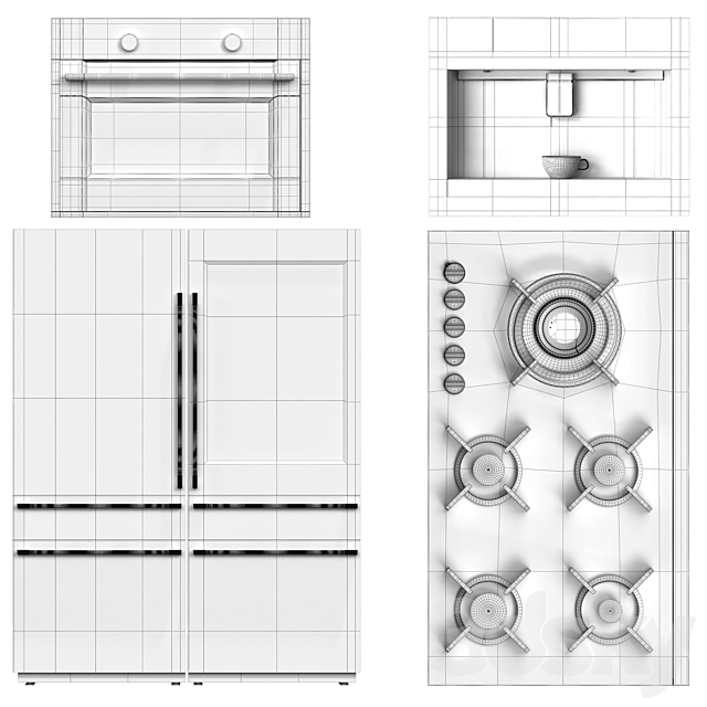 asko kitchen appliance 3ds Max - thumbnail 2