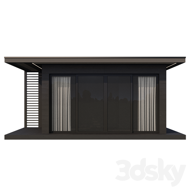 modern garden gazebo pavilion 3ds Max - thumbnail 2