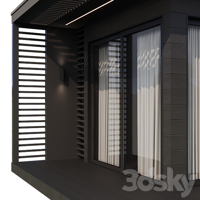 modern garden gazebo pavilion 3ds Max - thumbnail 3